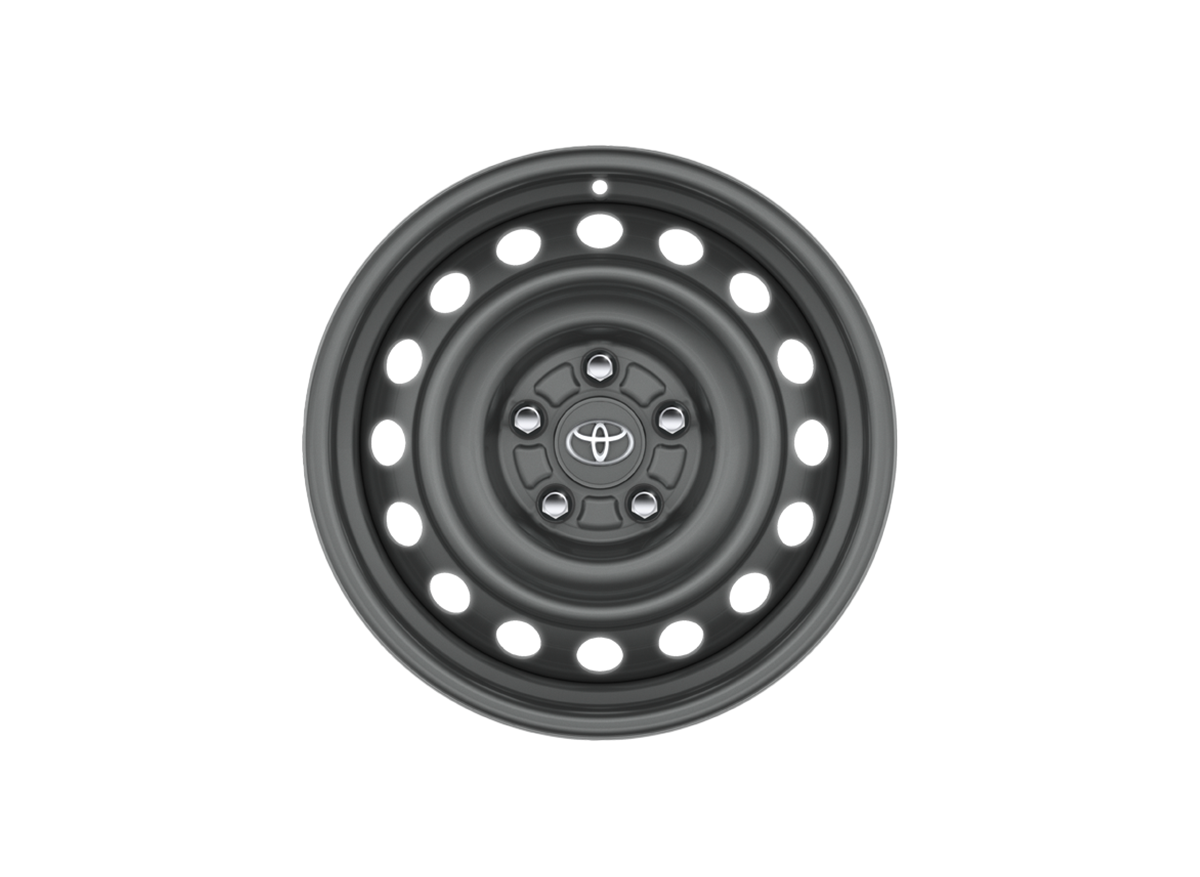 Černá pneumatika s černým ráfkem.